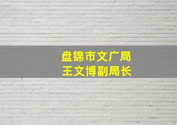 盘锦市文广局 王文博副局长